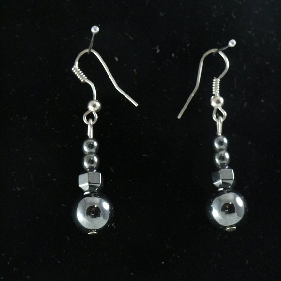 Vintage Jewelry - Handmade East African Silver Drop Multi Earrings Pair